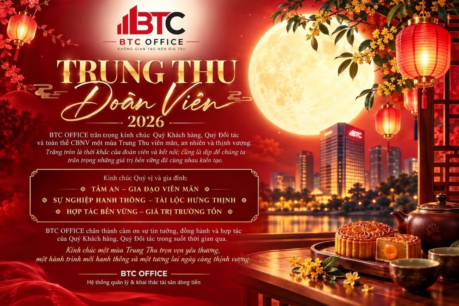 BTC OFFICE chúc mừng Trung thu Đoàn viên 2026