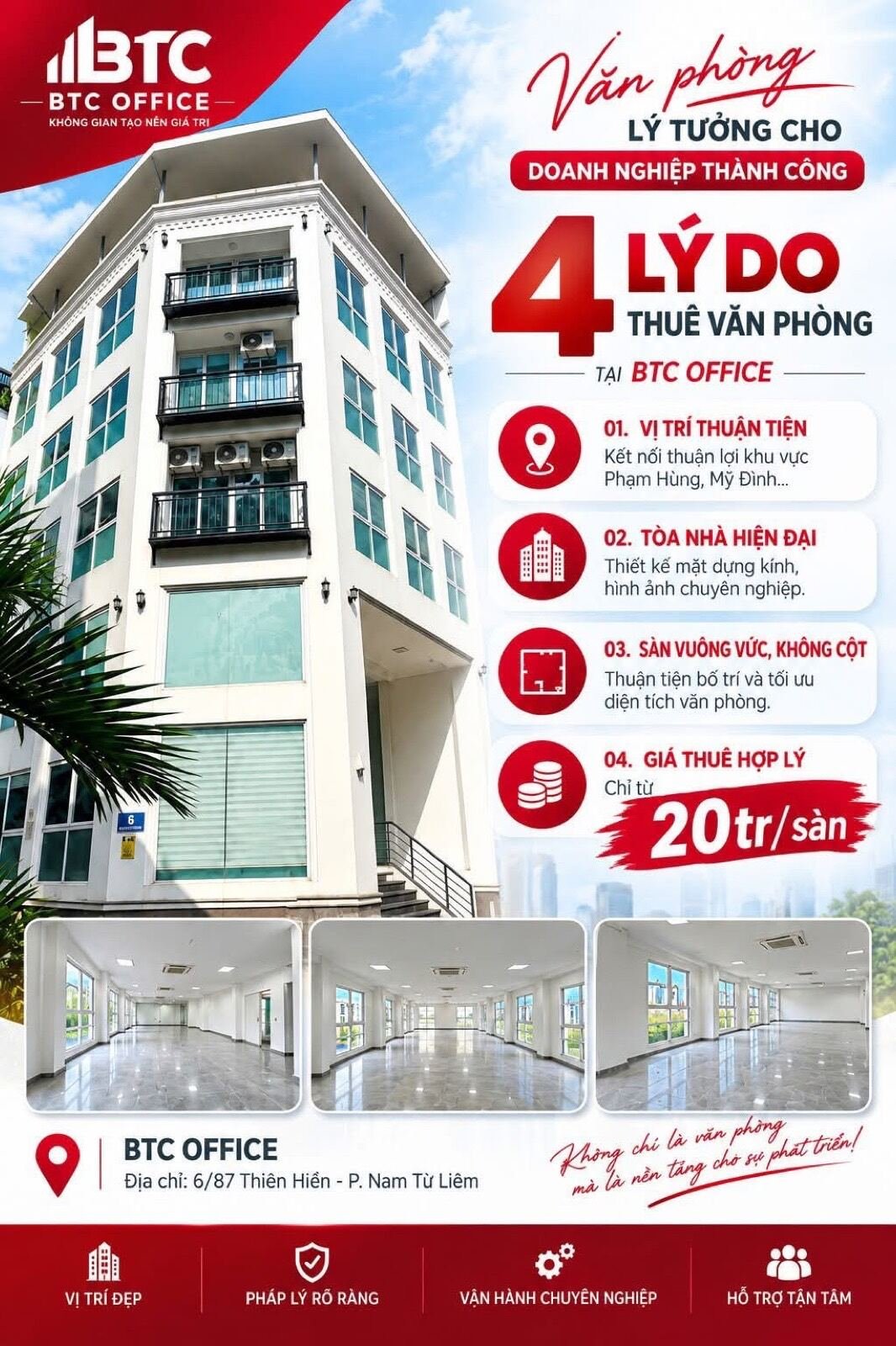 Cho thuê văn phòng 187 Thiên Hiền